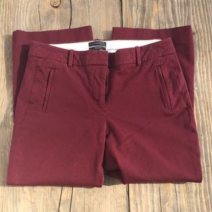 J.Crew “Teddie” Burgundy Capri Pants